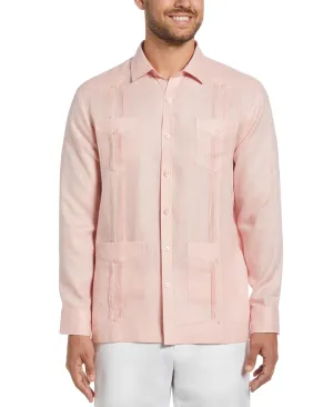 100% Linen Classic Guayabera Shirt - Long Sleeve