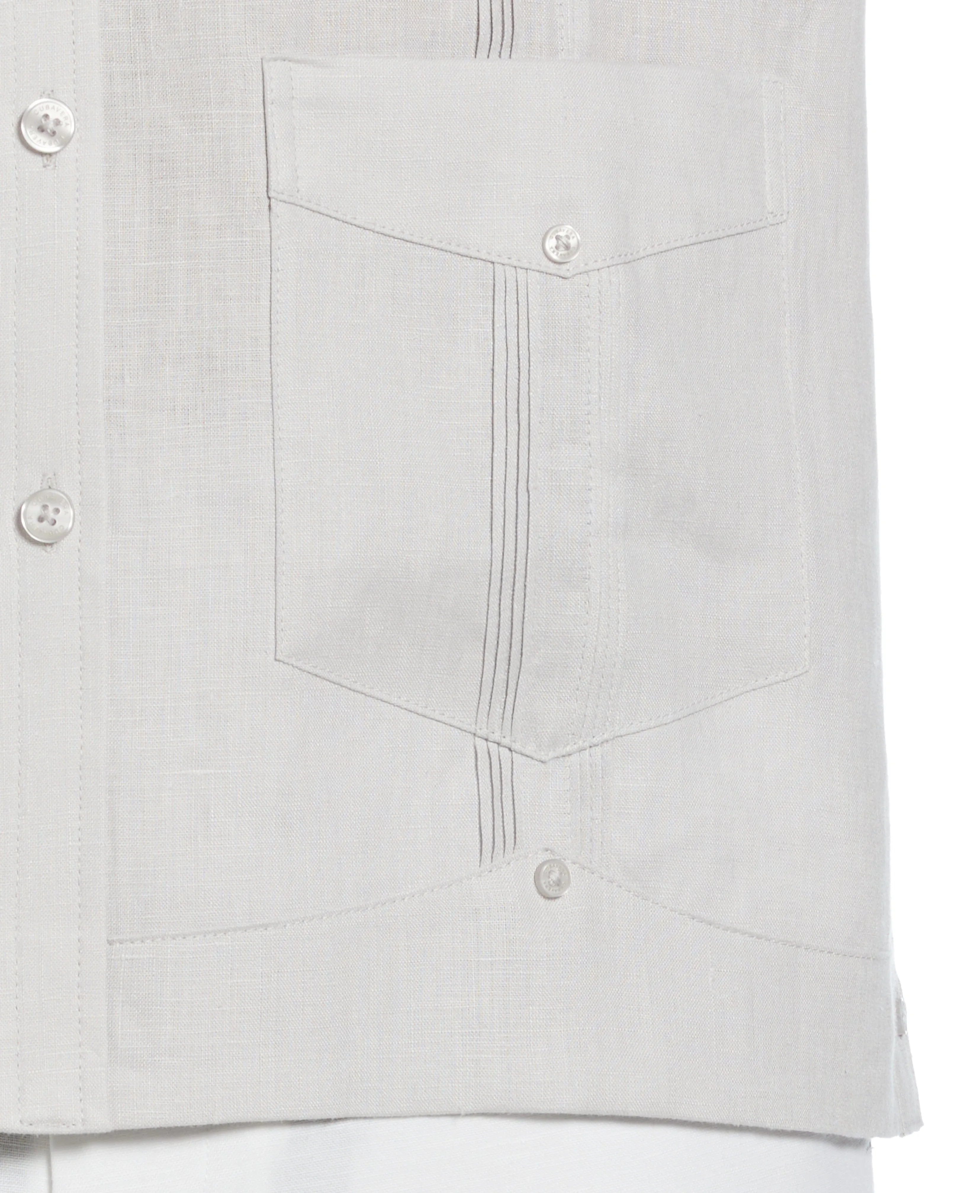 100% Linen Classic Guayabera Shirt - Long Sleeve