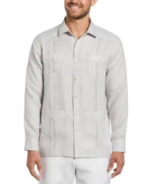 100% Linen Classic Guayabera Shirt - Long Sleeve