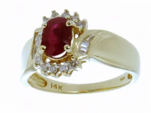 1.25ct Ruby & Diamond Ring in 14K Gold