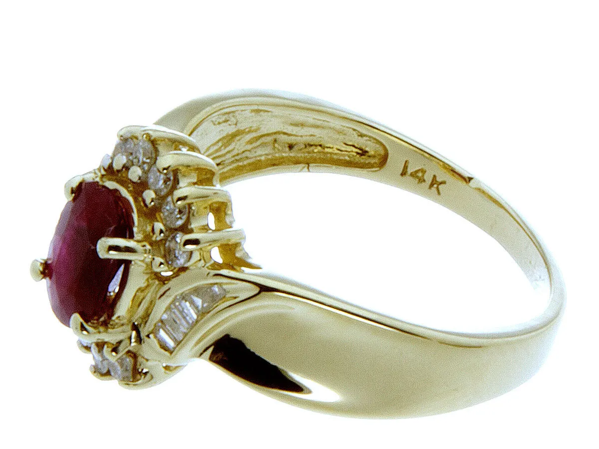 1.25ct Ruby & Diamond Ring in 14K Gold