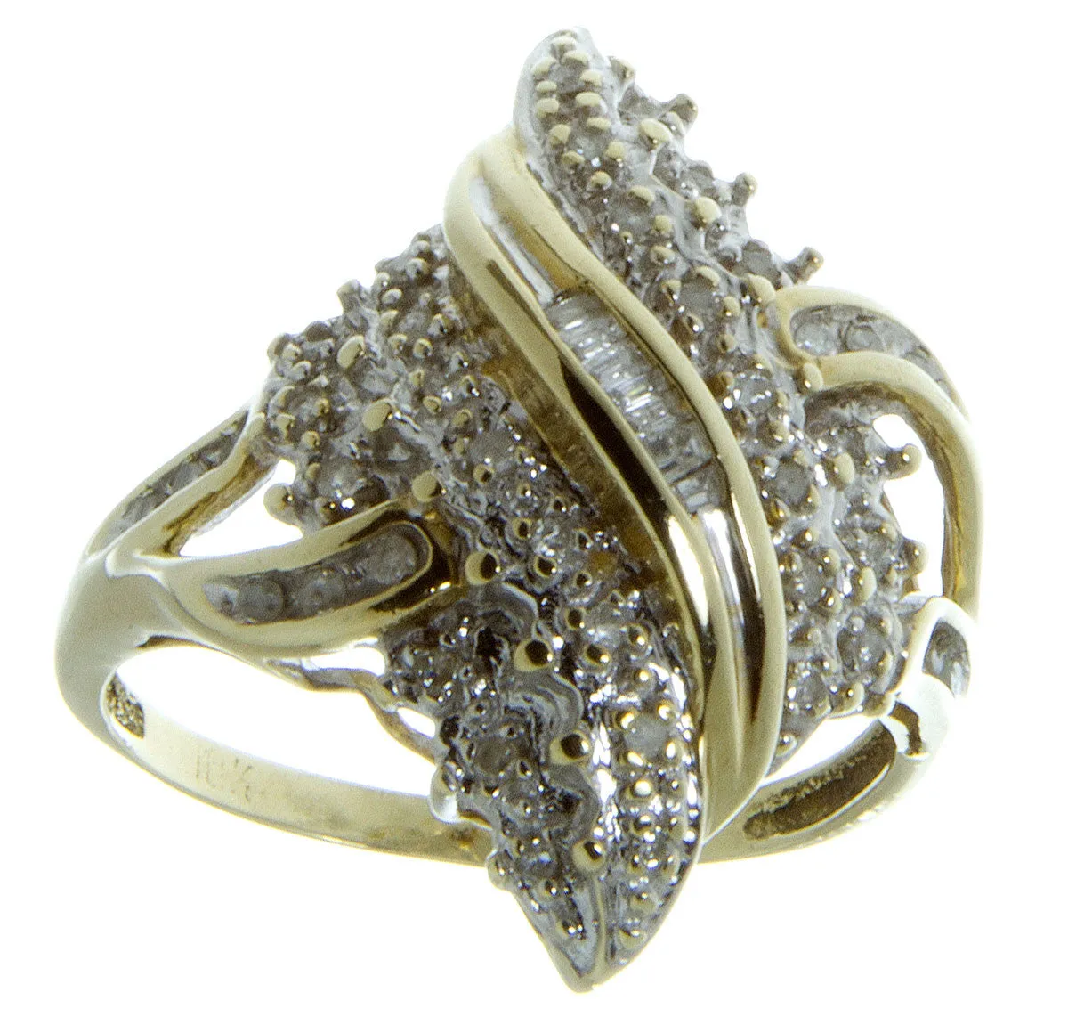 1/4ct Round & Baguette Diamond Cocktail Ring