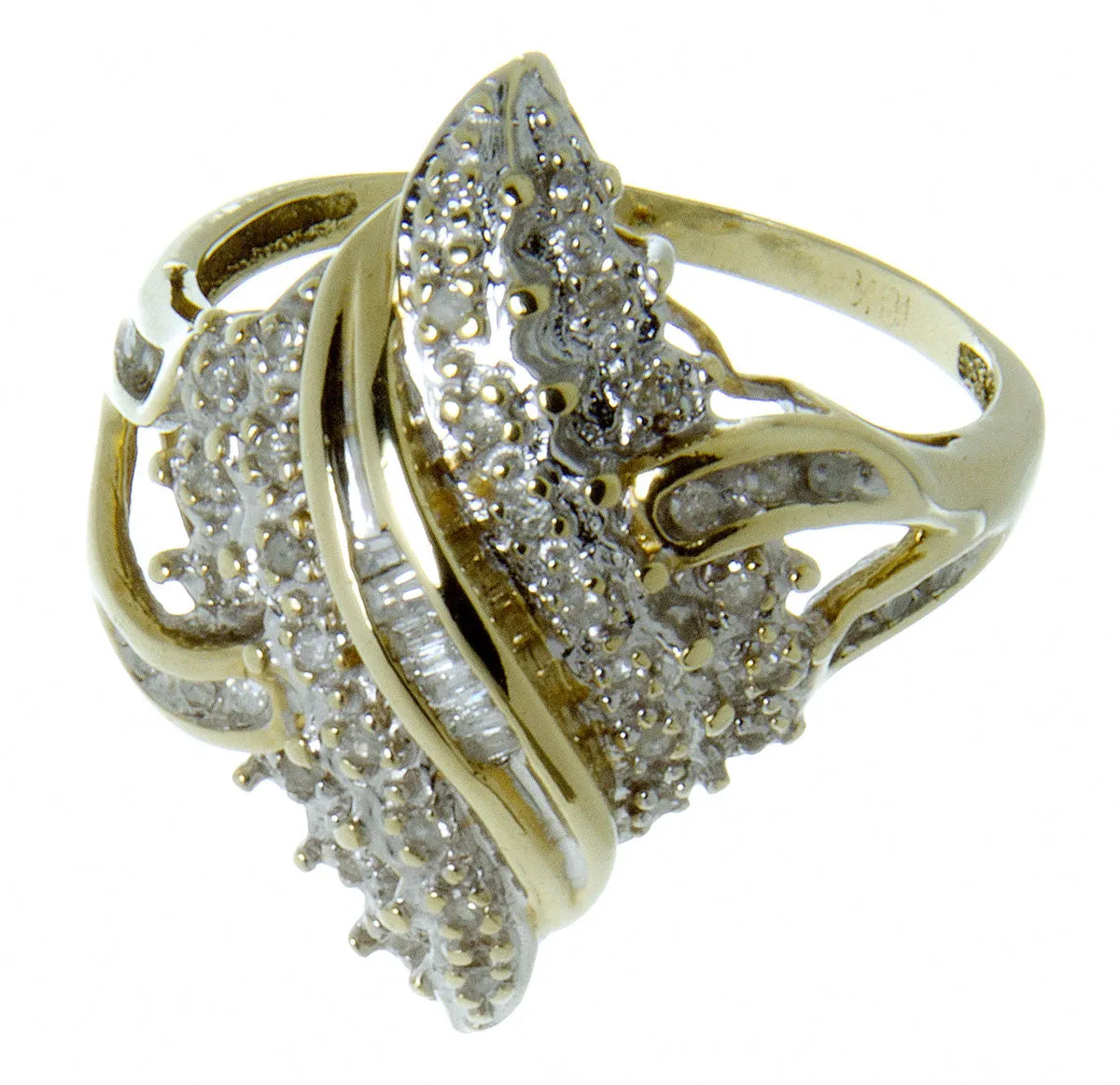 1/4ct Round & Baguette Diamond Cocktail Ring
