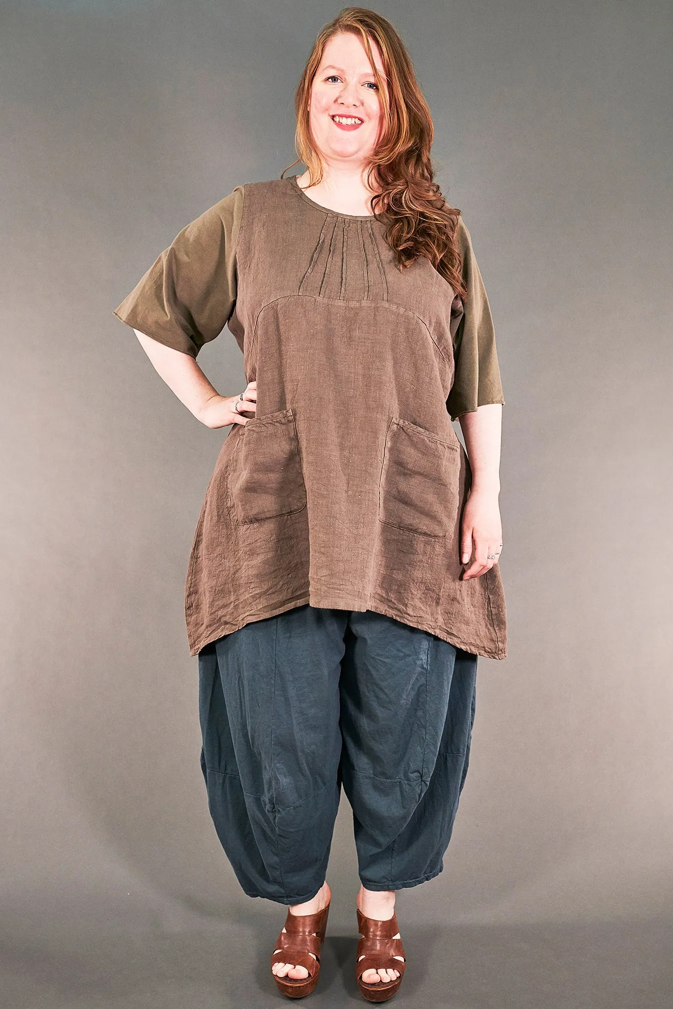 7203 Milkmaid Dress-Bark-U