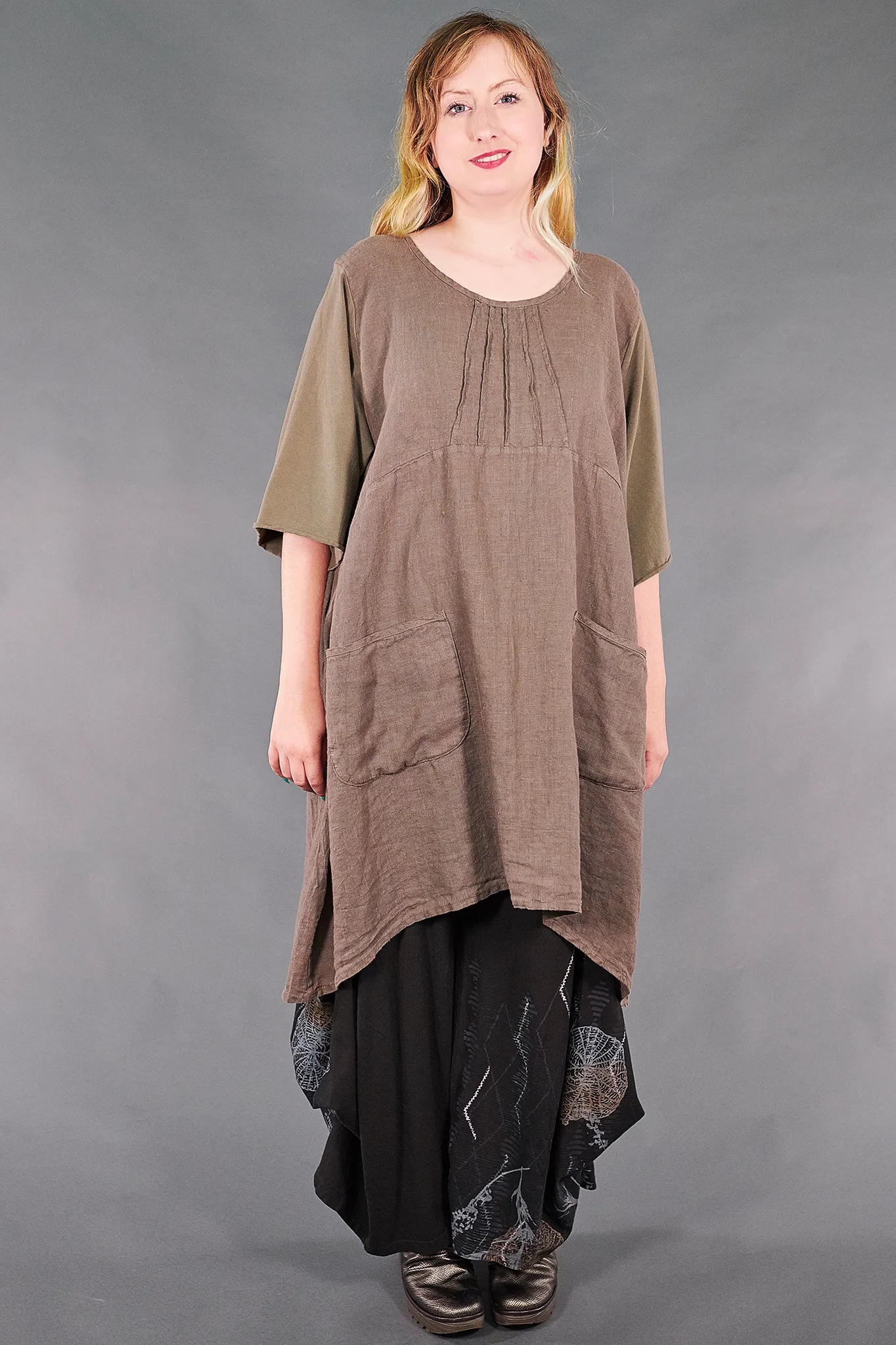 7203 Milkmaid Dress-Bark-U