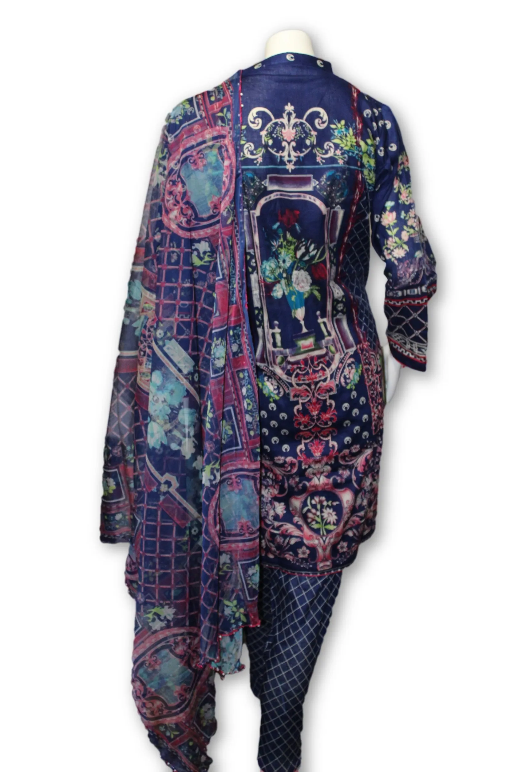 A07 Pakistani Indian Fine Design 3 Pcs Embroidered  Lawn Suit