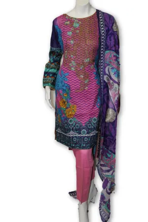 A09 Pakistani Indian Fine Design 3 Pcs Embroidered  Lawn Suit