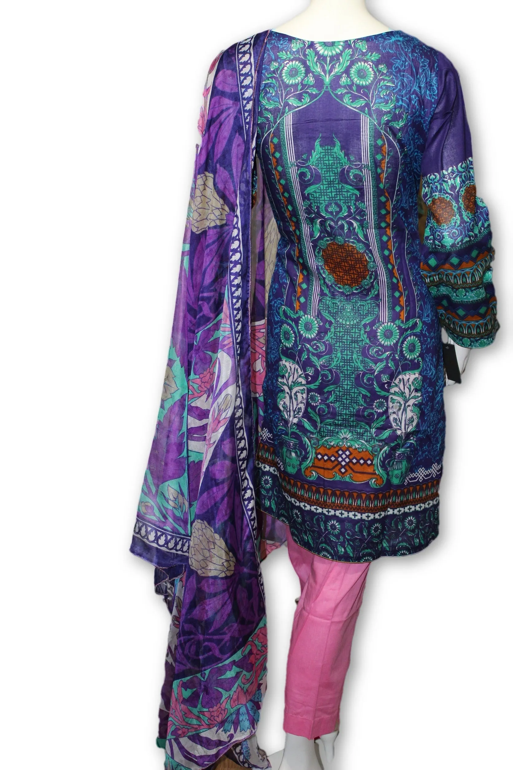 A09 Pakistani Indian Fine Design 3 Pcs Embroidered  Lawn Suit