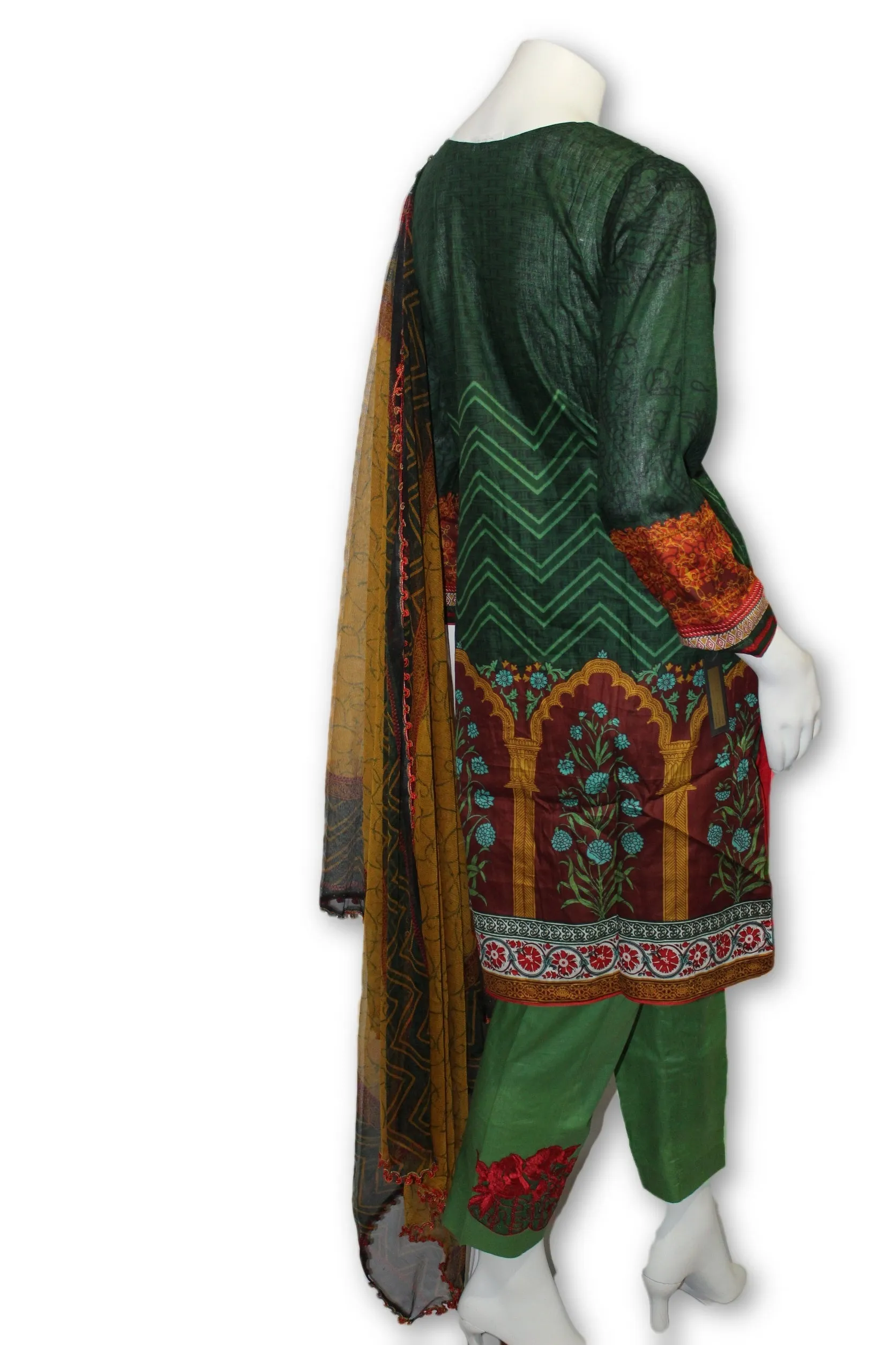 A11 Pakistani Indian Fine Design 3 Pcs Embroidered  Lawn Suit
