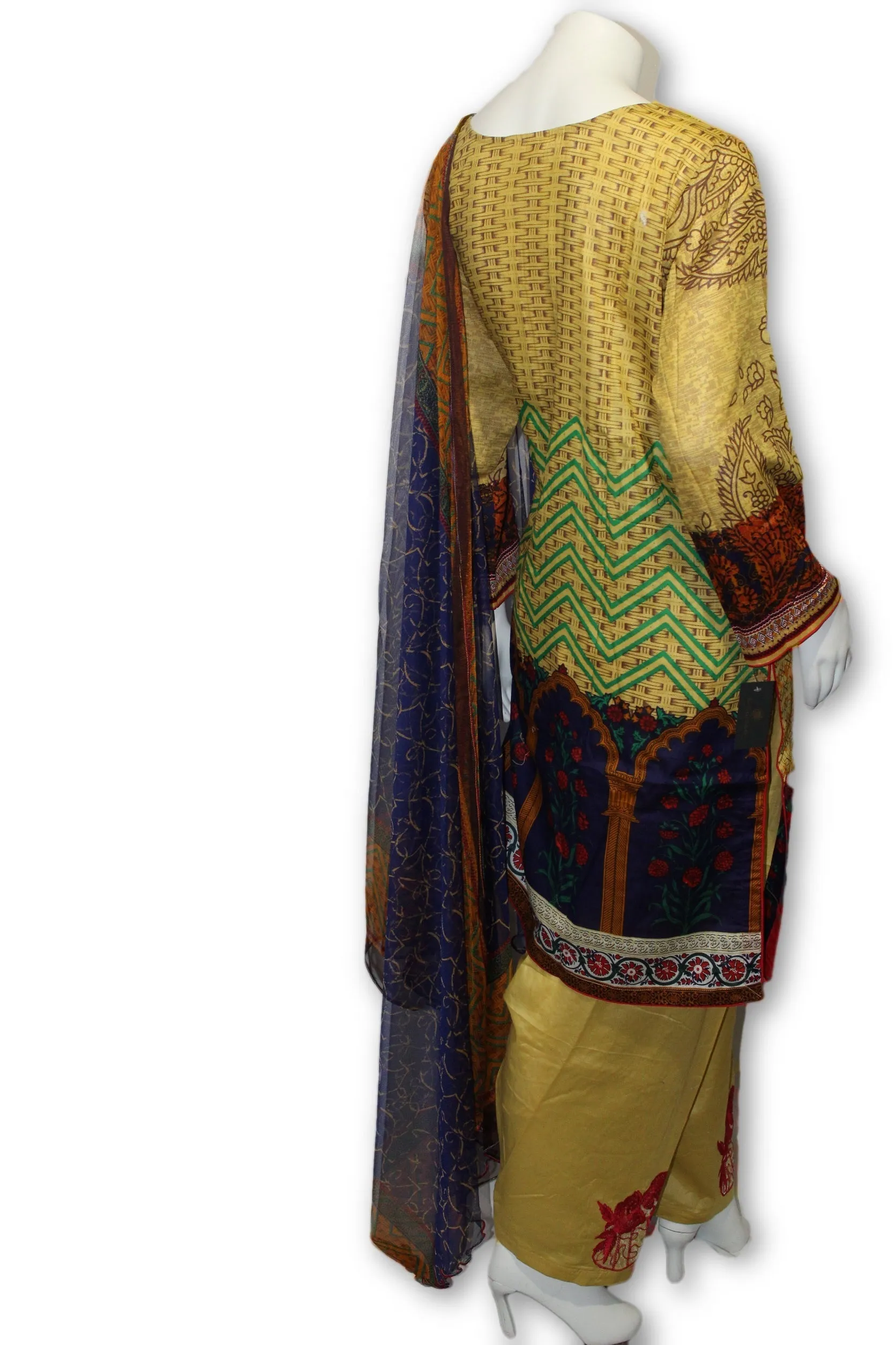 A11 Pakistani Indian Fine Design 3 Pcs Embroidered  Lawn Suit