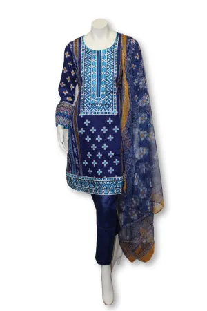 A20 Pakistani Indian Fine Design 3 Pcs Embroidered  Lawn Suit