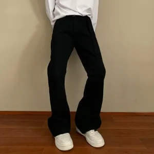 Adjustable Belt Flared Casual Pants