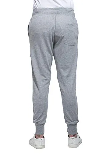 Alan Jones Clothing Men's Slim Fit Joggers (JOG18-D95-MIL-L_Black, White_L)