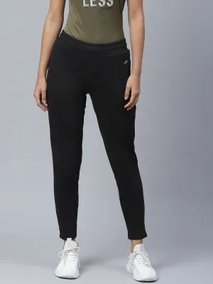 Alcis Women Black Solid Slim Fit Track Pants