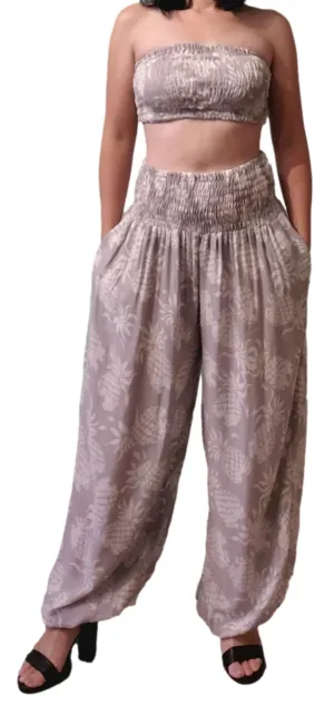 Aloha Royale - Yoga Pant and Bandeau -  Pineapple - Wind Chime