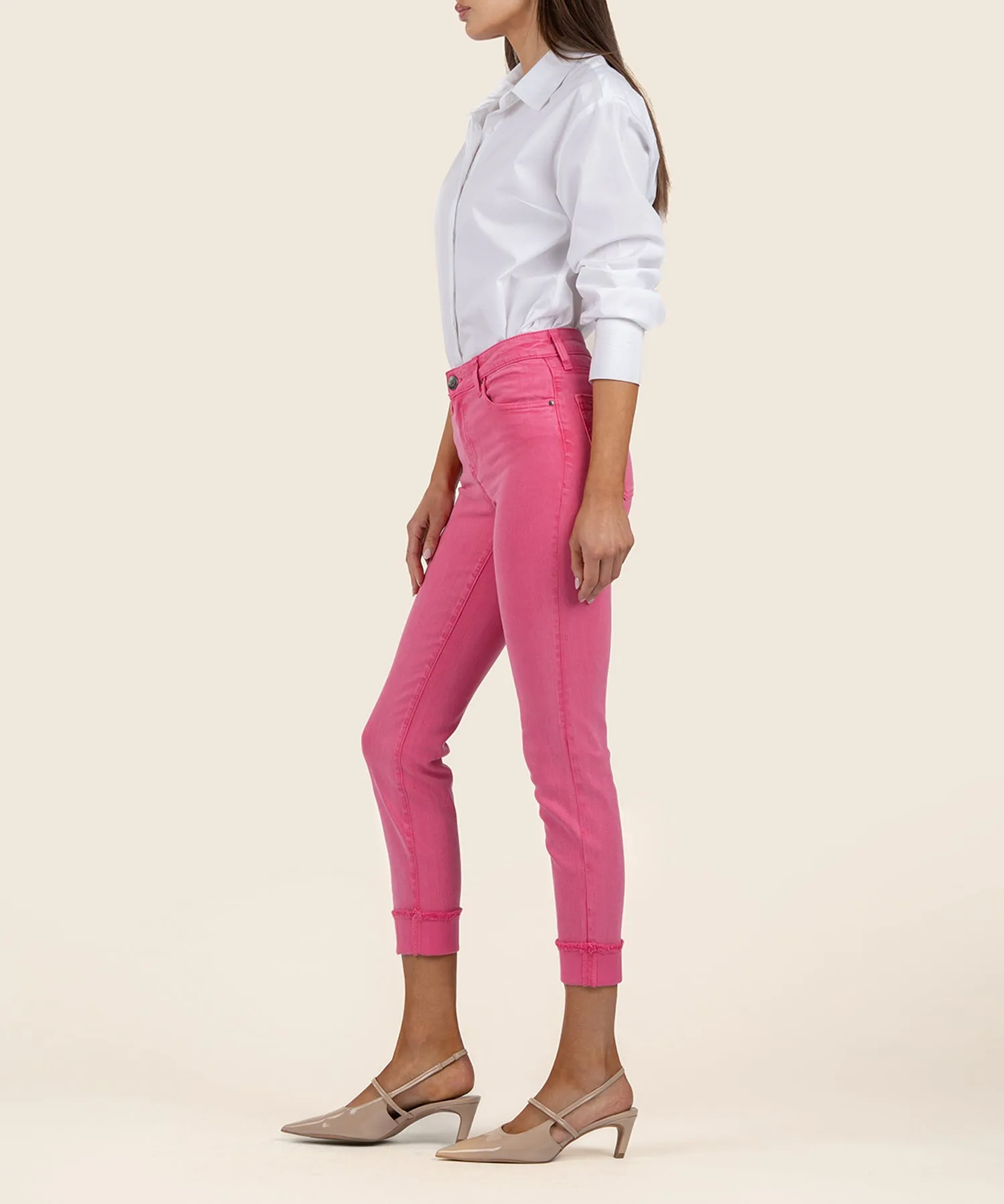 Amy Mid Rise Crop Straight Leg, Petite