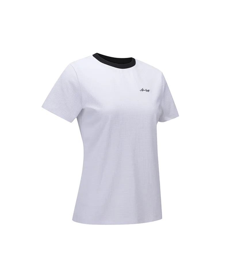 ANEW Golf Women's Square Lip Crew Neck Short T-Shirt - White
