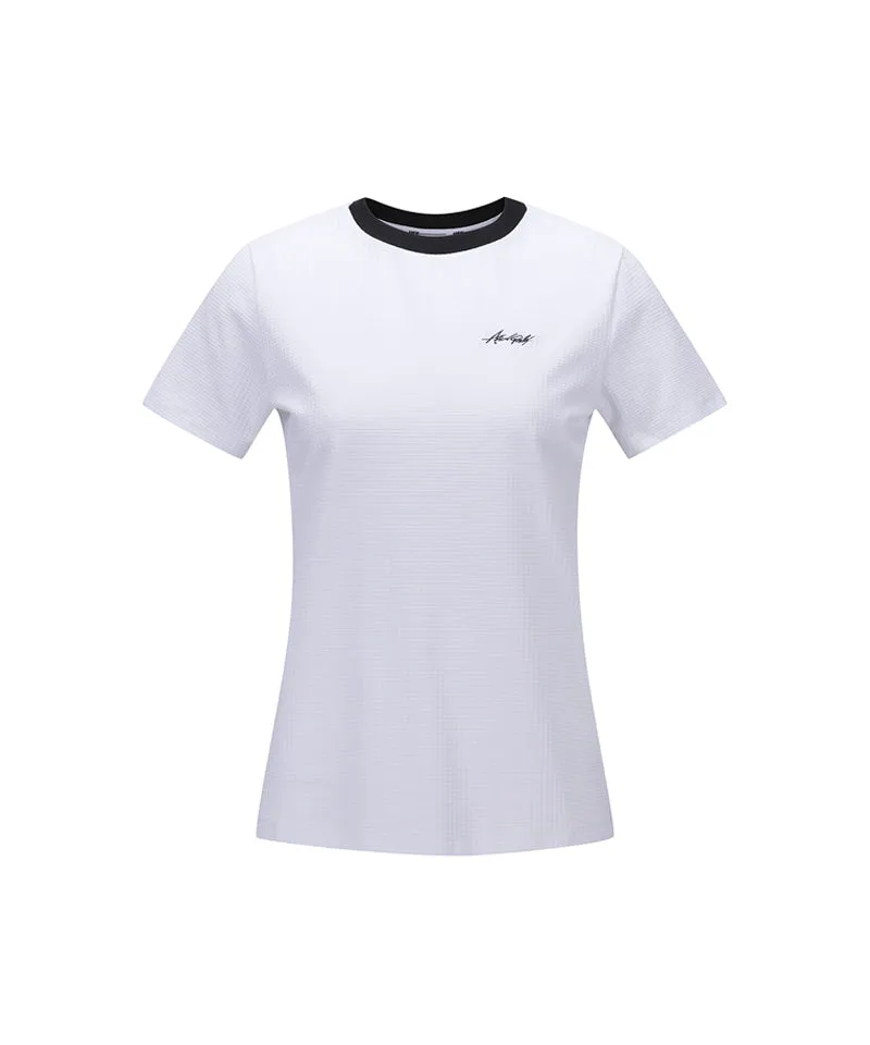 ANEW Golf Women's Square Lip Crew Neck Short T-Shirt - White