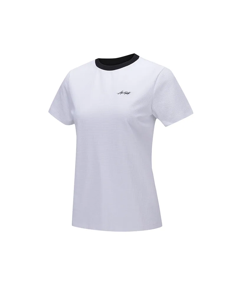 ANEW Golf Women's Square Lip Crew Neck Short T-Shirt - White