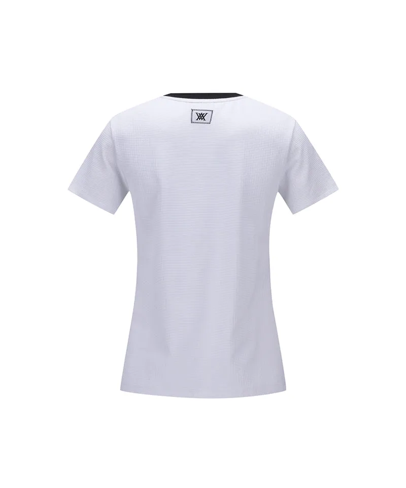 ANEW Golf Women's Square Lip Crew Neck Short T-Shirt - White
