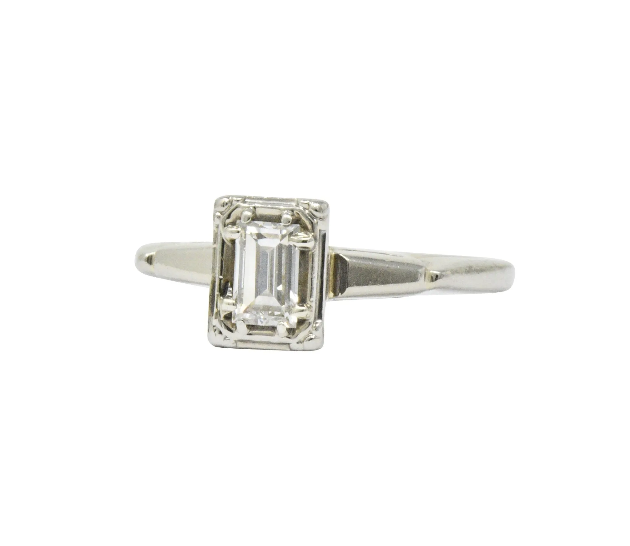 Art Deco 0.35 CTW Diamond 14 Karat White Gold Engagement Ring