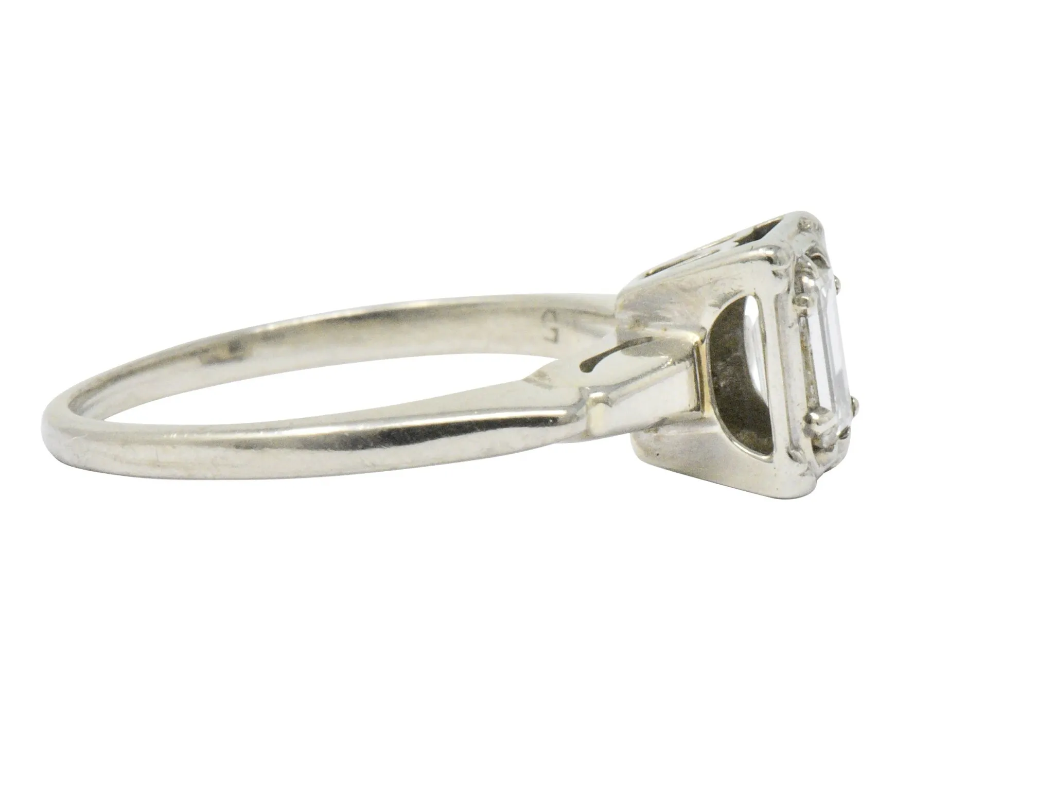 Art Deco 0.35 CTW Diamond 14 Karat White Gold Engagement Ring