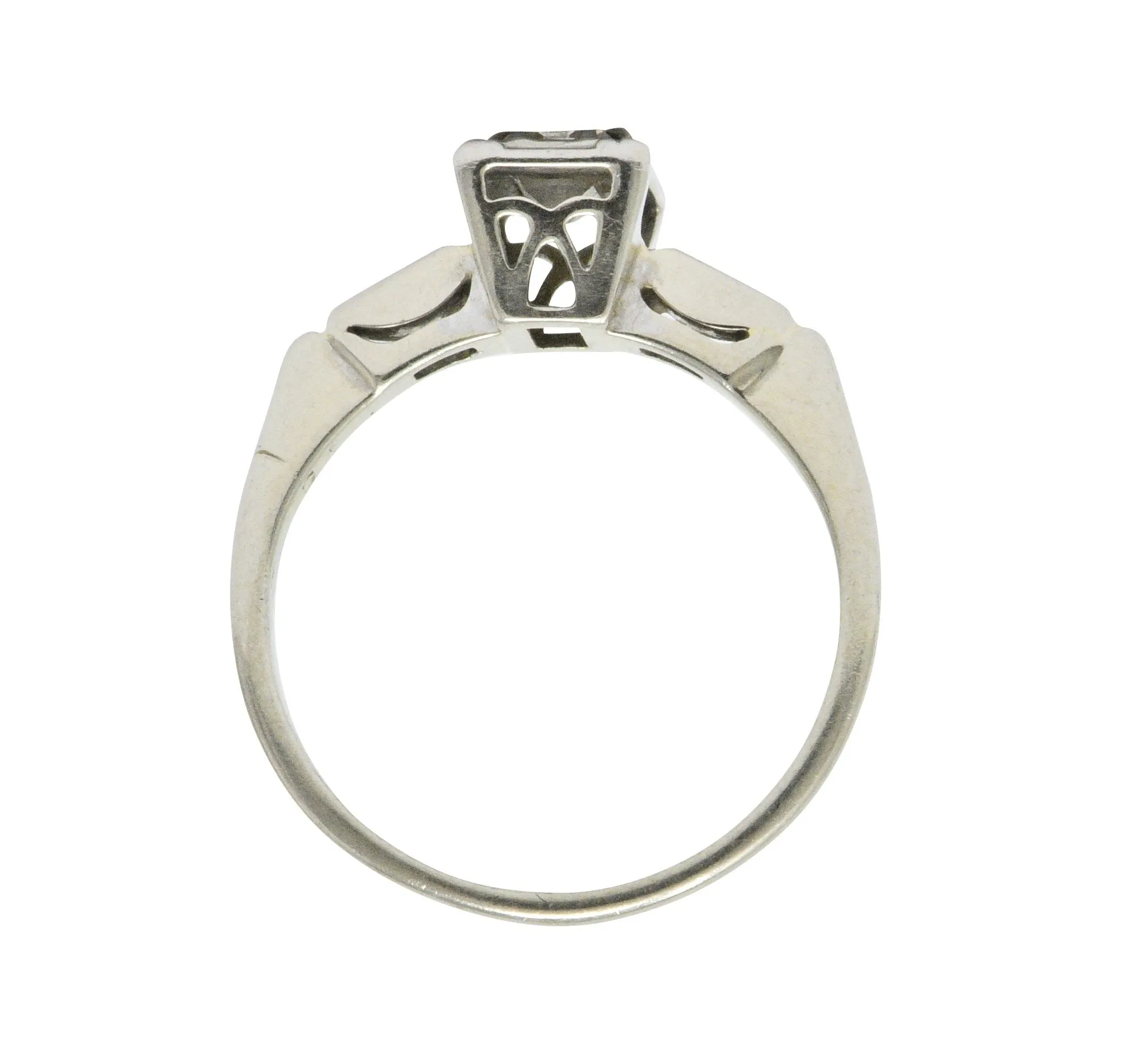 Art Deco 0.35 CTW Diamond 14 Karat White Gold Engagement Ring