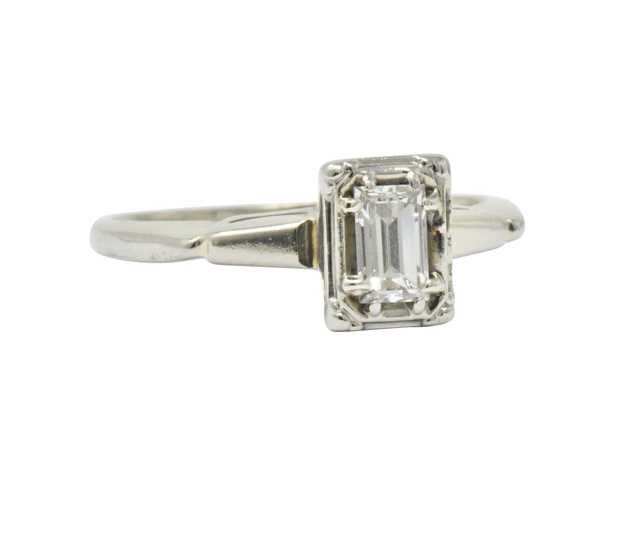 Art Deco 0.35 CTW Diamond 14 Karat White Gold Engagement Ring