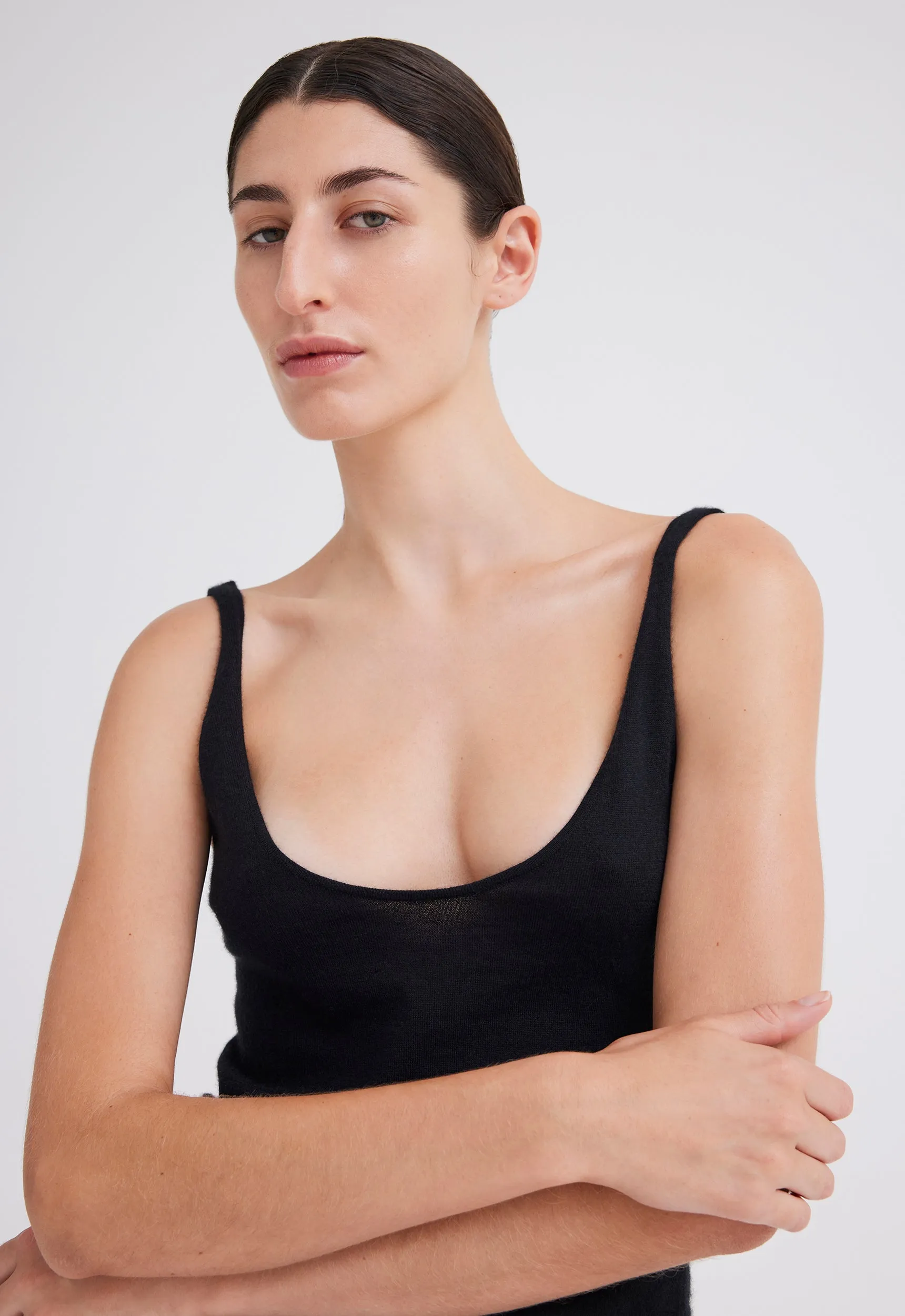 Arts Cashmere Tank - Black