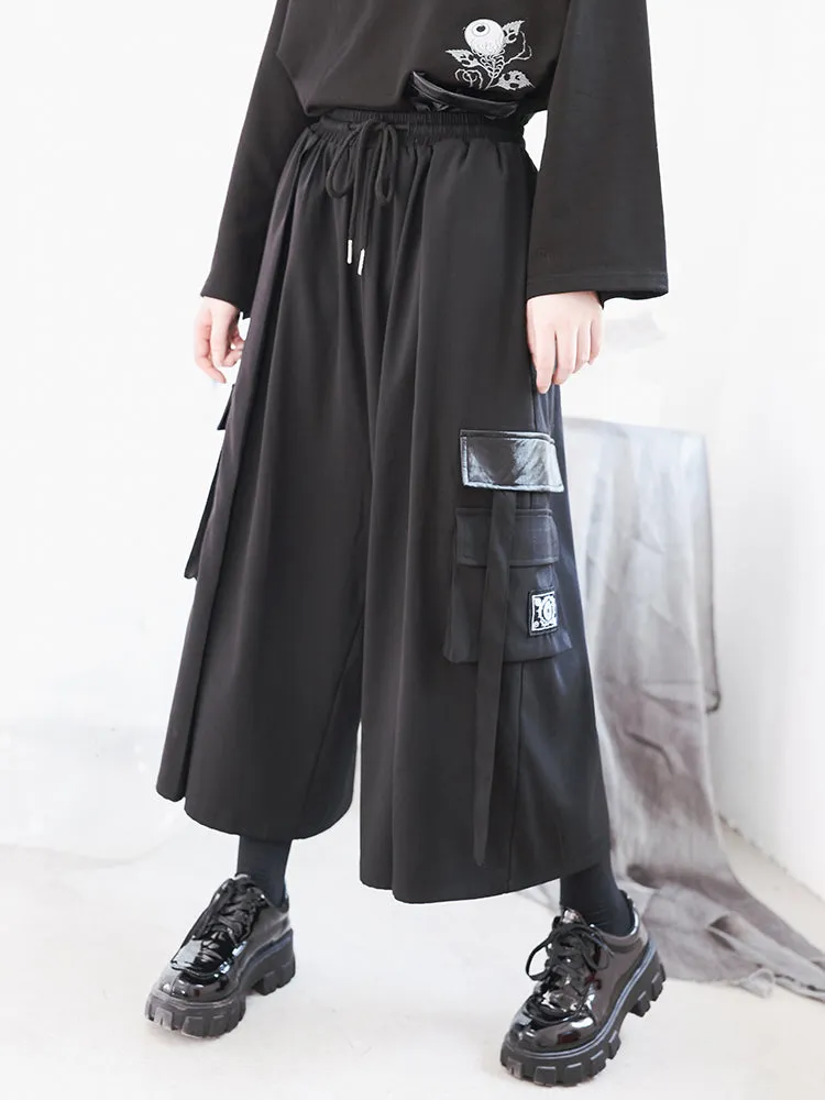 Asymmetric Wide Leg Pants Fashion Cool Personality Japanese Style Pants S20203