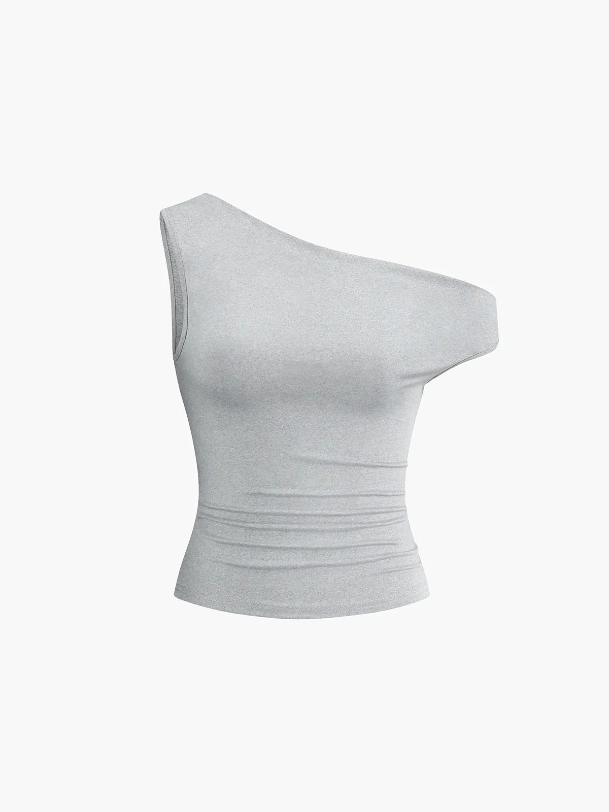 Asymmetrical Neck One Shoulder Off Top With Pants Set