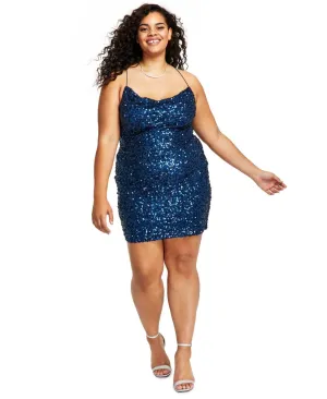 B Darlin Womens Trendy Plus Size Sequined Bodycon Dress 1MP8920