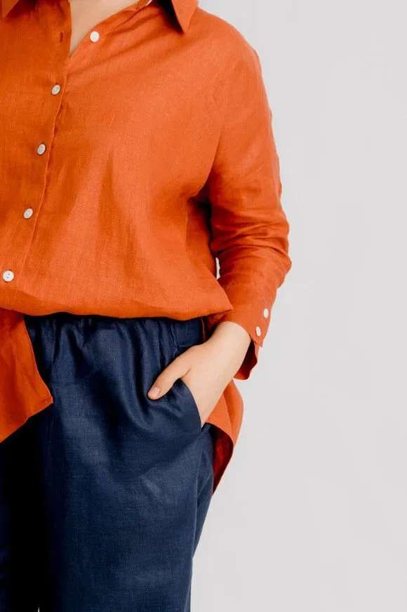 Bardot Linen Pant - Indigo