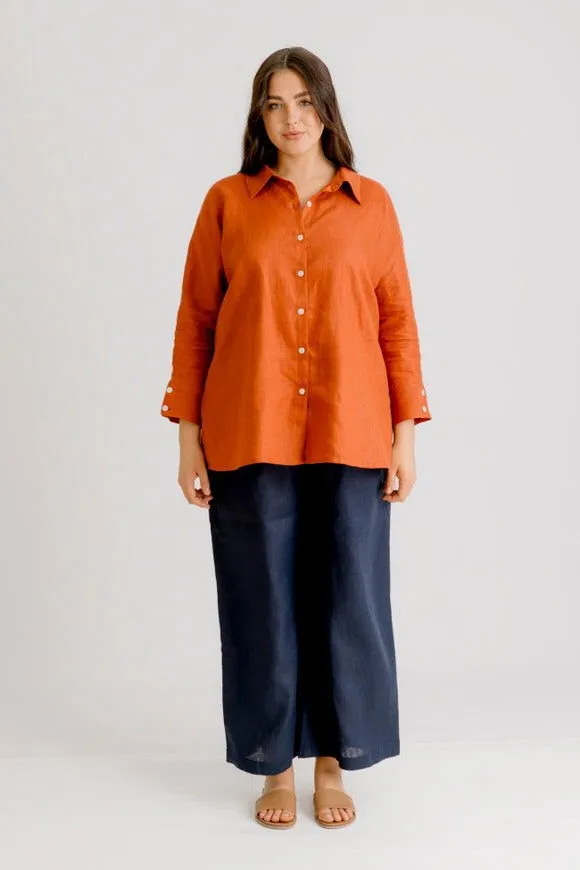 Bardot Linen Pant - Indigo