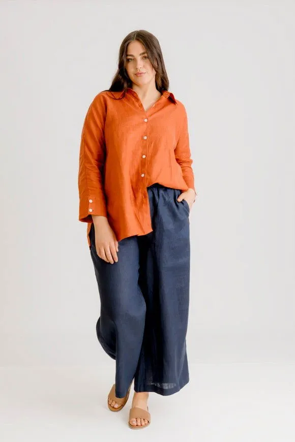 Bardot Linen Pant - Indigo