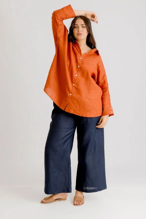 Bardot Linen Pant - Indigo