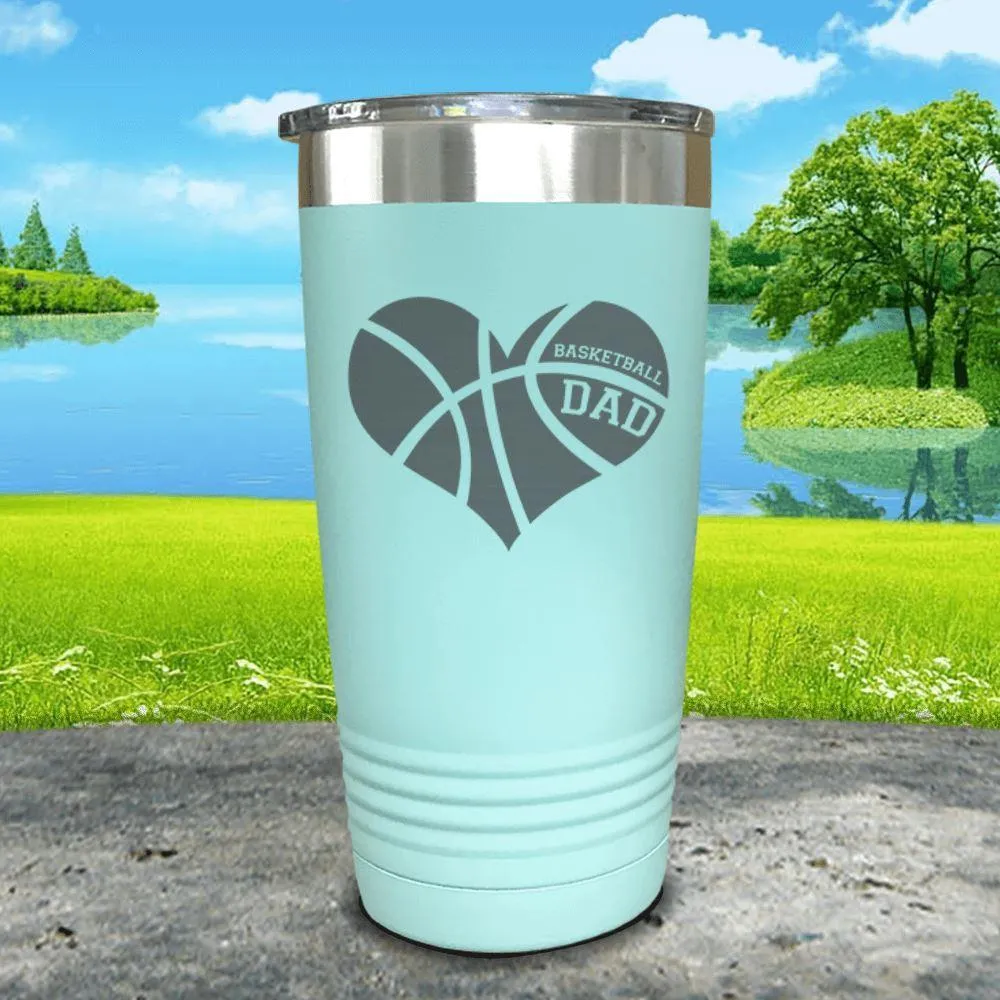Basketball Dad Heart Engraved Tumbler