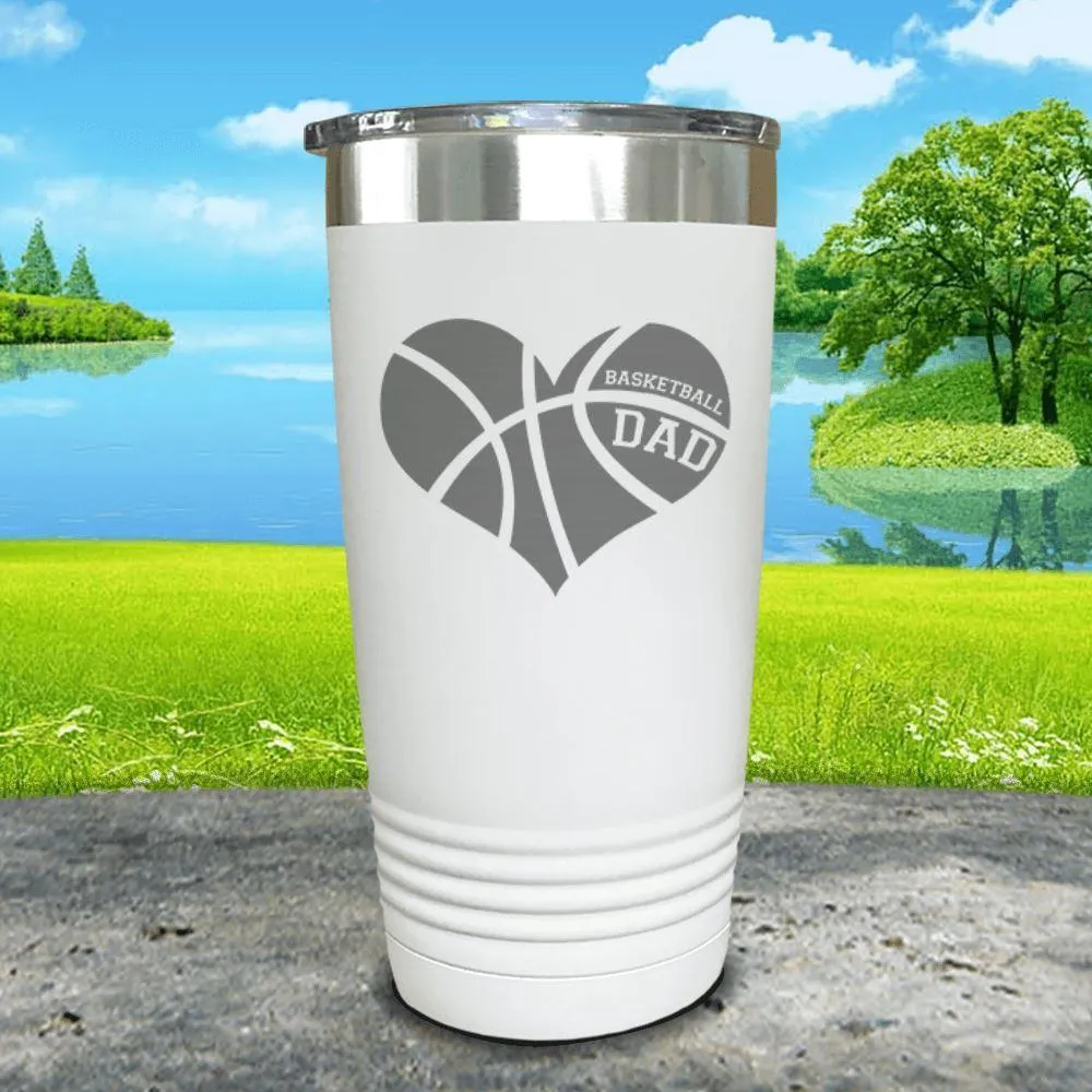 Basketball Dad Heart Engraved Tumbler