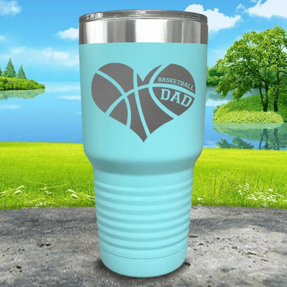 Basketball Dad Heart Engraved Tumbler