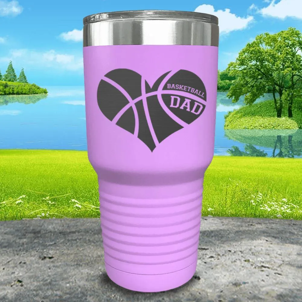 Basketball Dad Heart Engraved Tumbler
