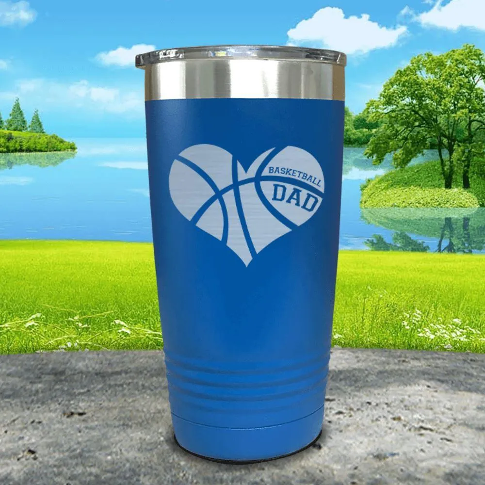 Basketball Dad Heart Engraved Tumbler
