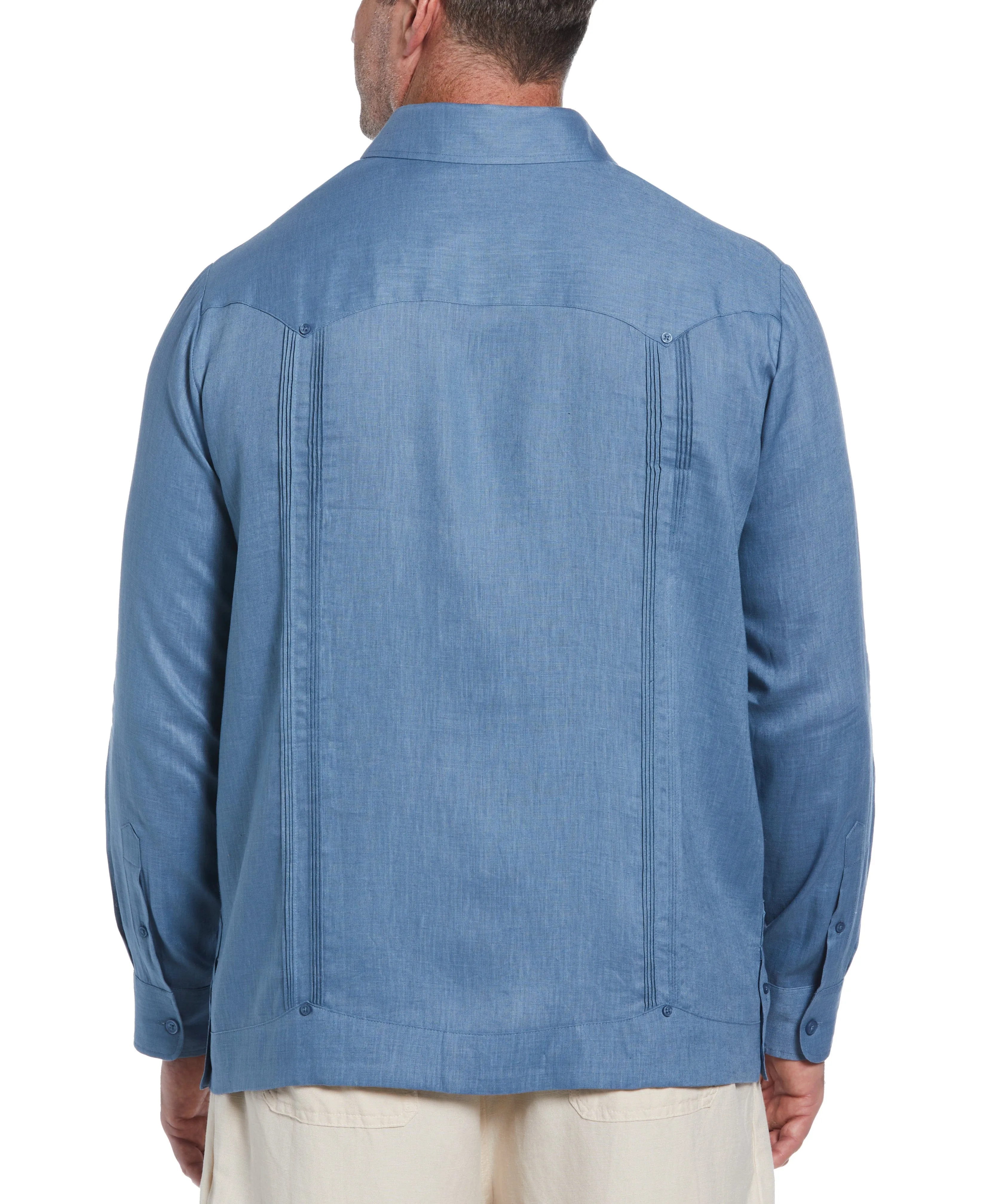 Big & Tall 100% Linen Classic Guayabera Shirt - Long Sleeve
