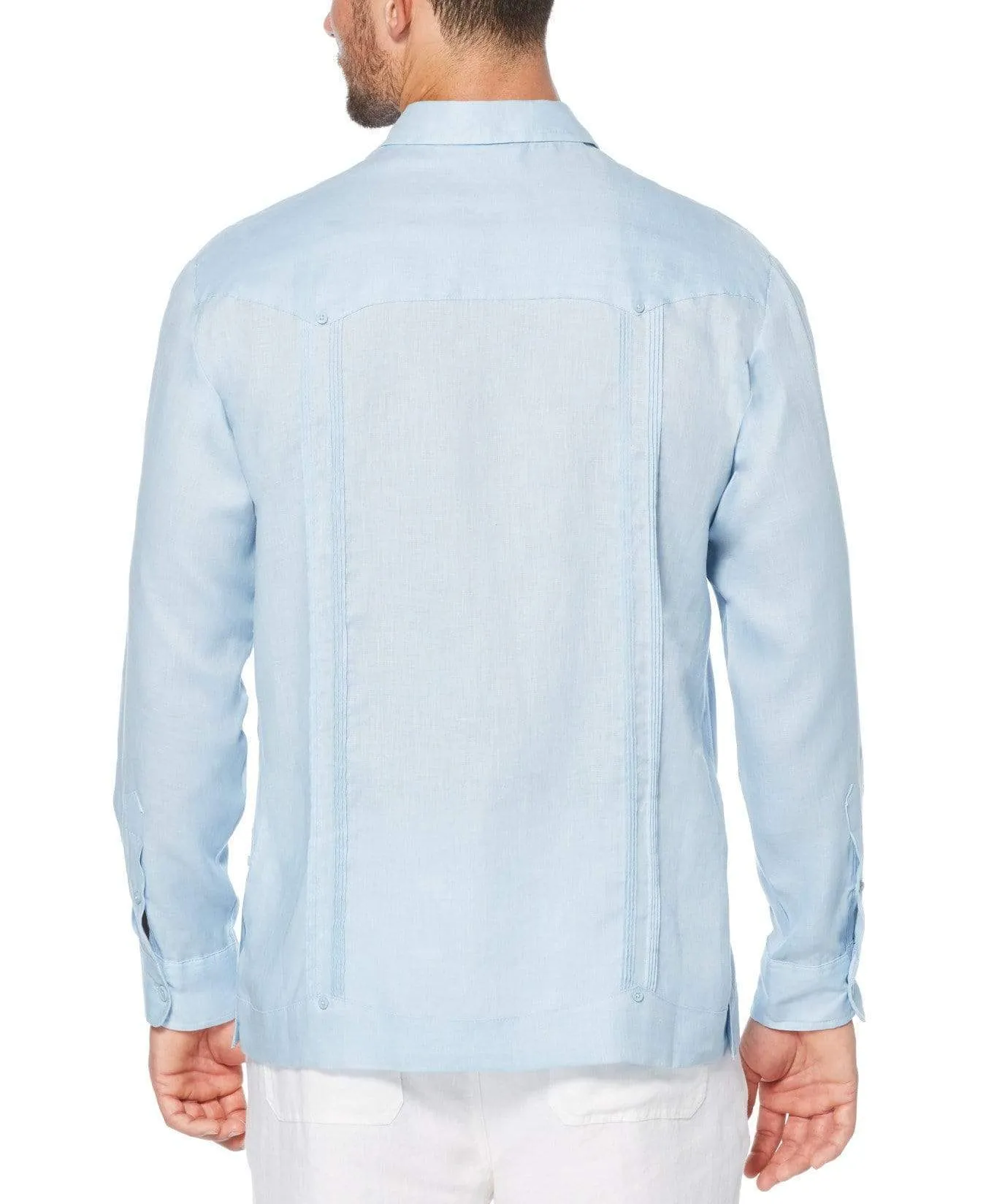 Big & Tall 100% Linen Classic Guayabera Shirt - Long Sleeve