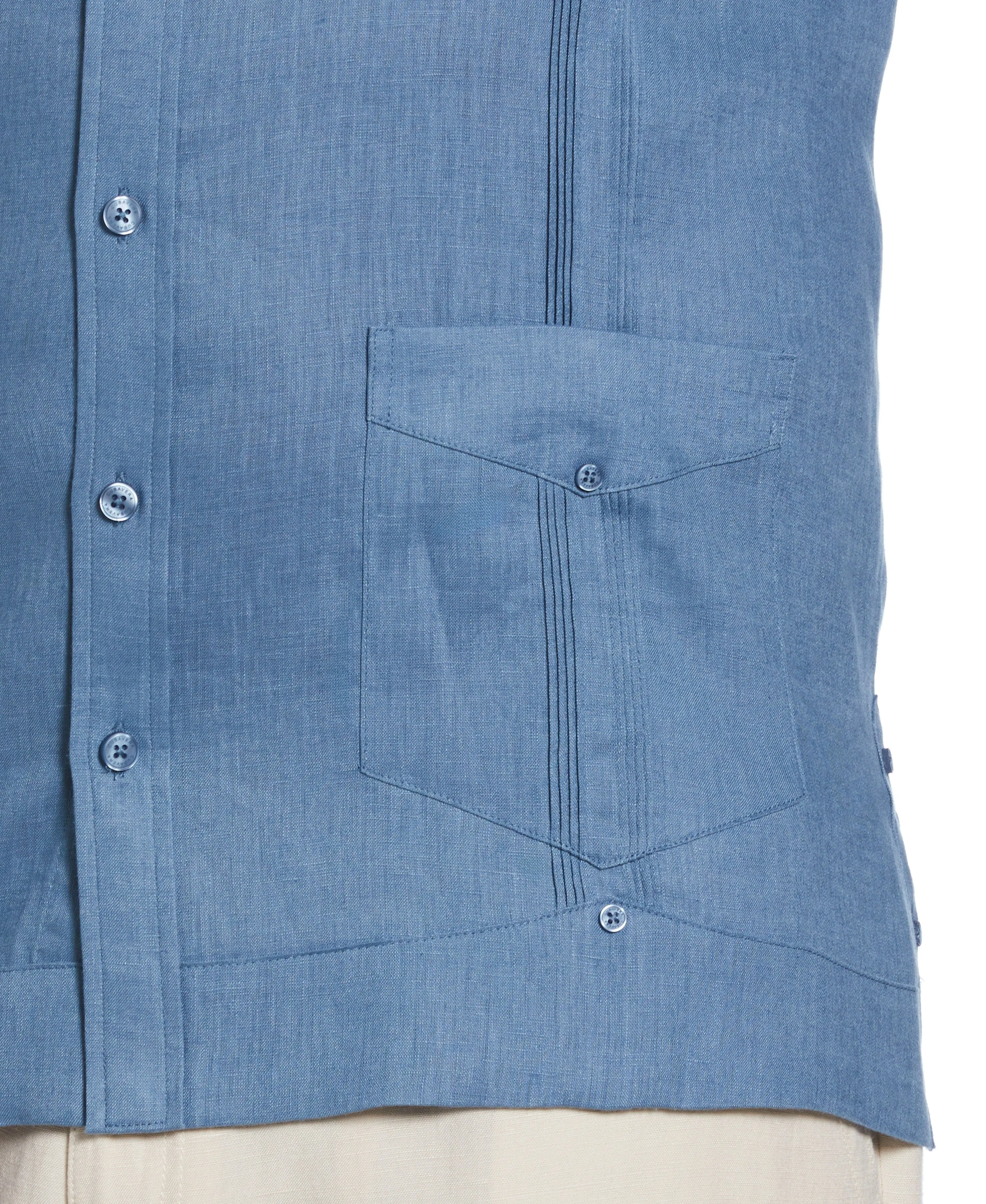 Big & Tall 100% Linen Classic Guayabera Shirt - Long Sleeve