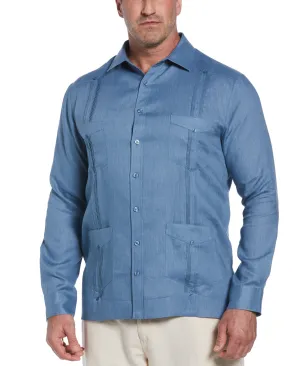 Big & Tall 100% Linen Classic Guayabera Shirt - Long Sleeve