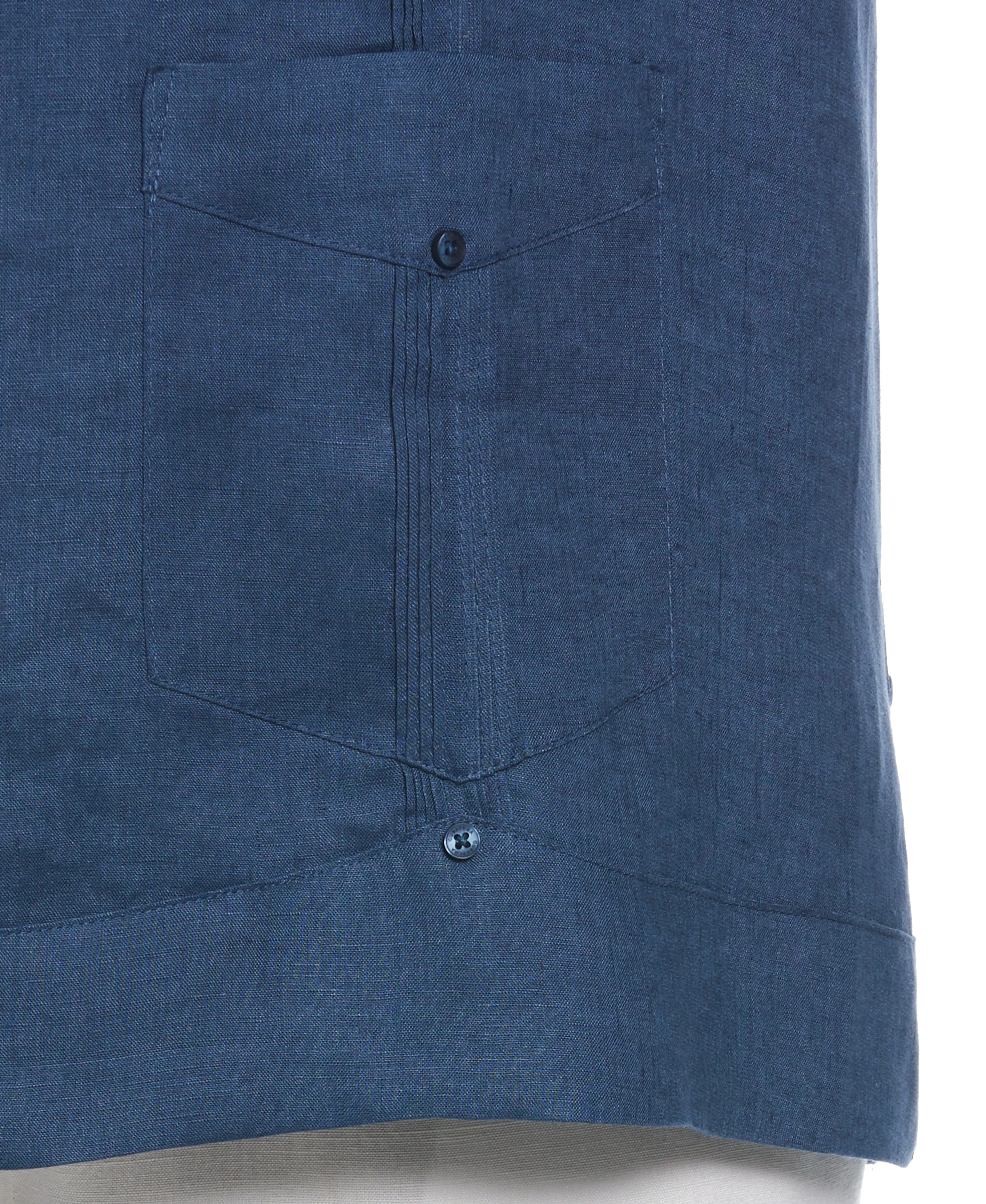 Big & Tall 100% Linen Classic Guayabera Shirt - Short Sleeve