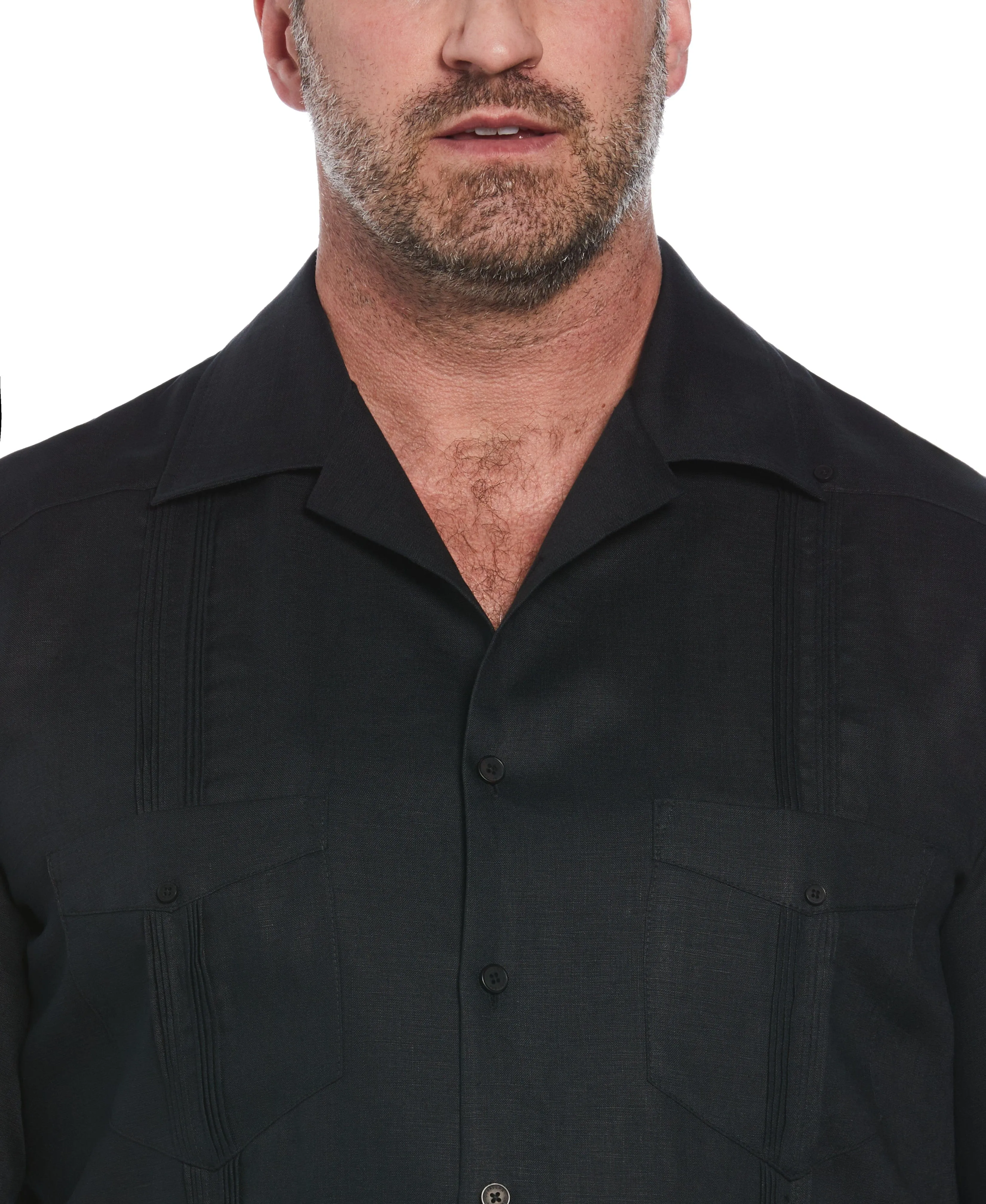 Big & Tall 100% Linen Classic Guayabera Shirt - Short Sleeve