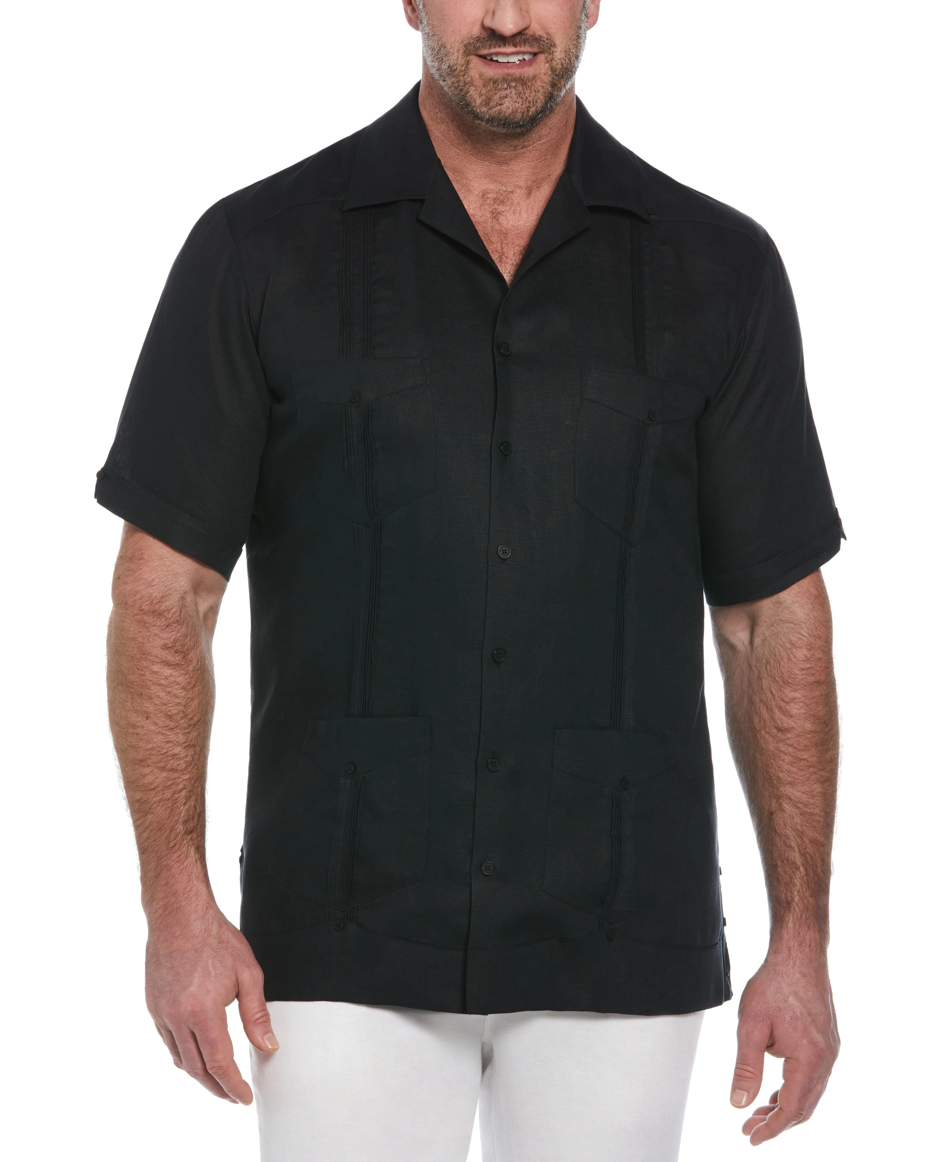 Big & Tall 100% Linen Classic Guayabera Shirt - Short Sleeve