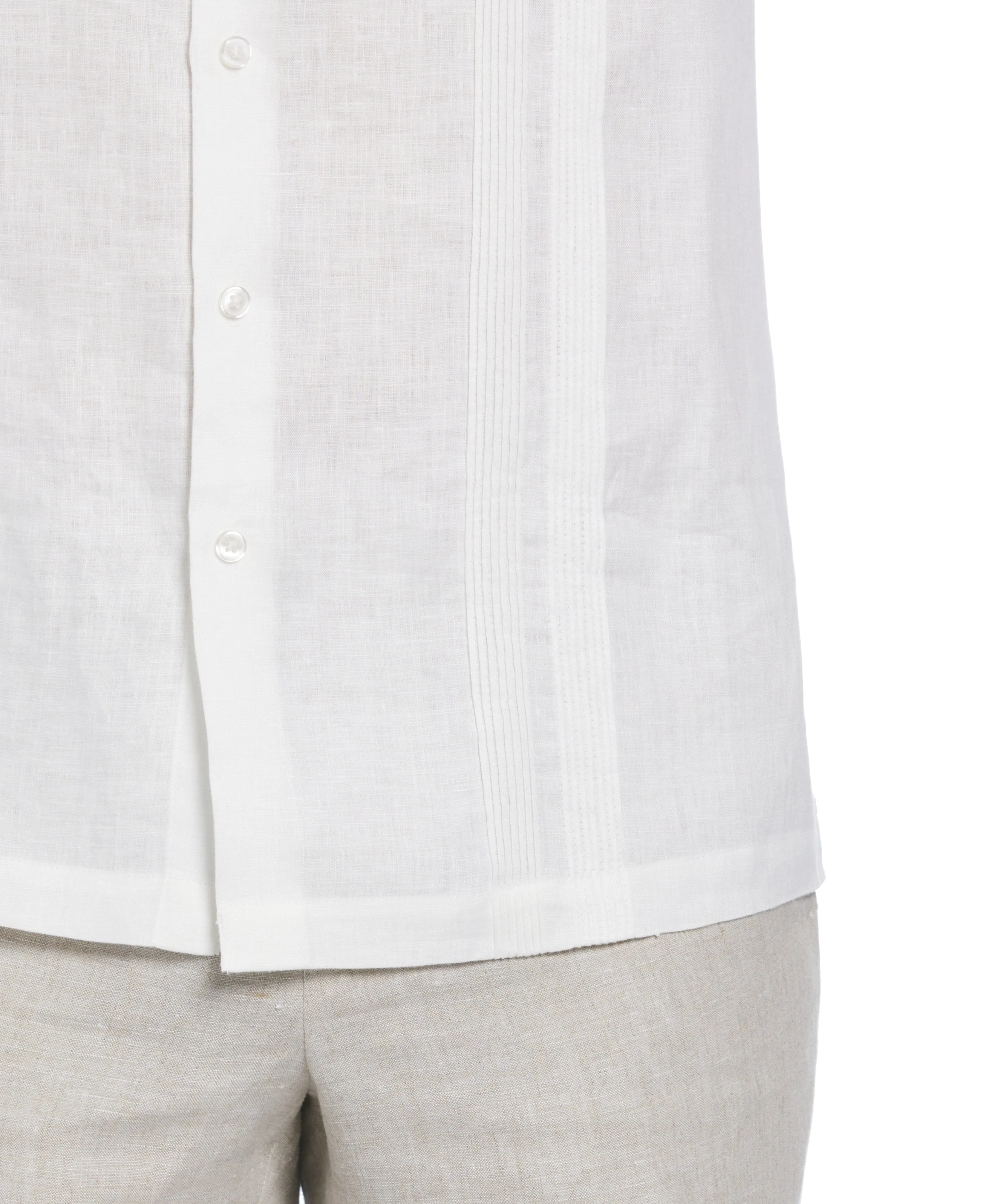 Big & Tall Linen Multi Pintuck Guayabera Shirt