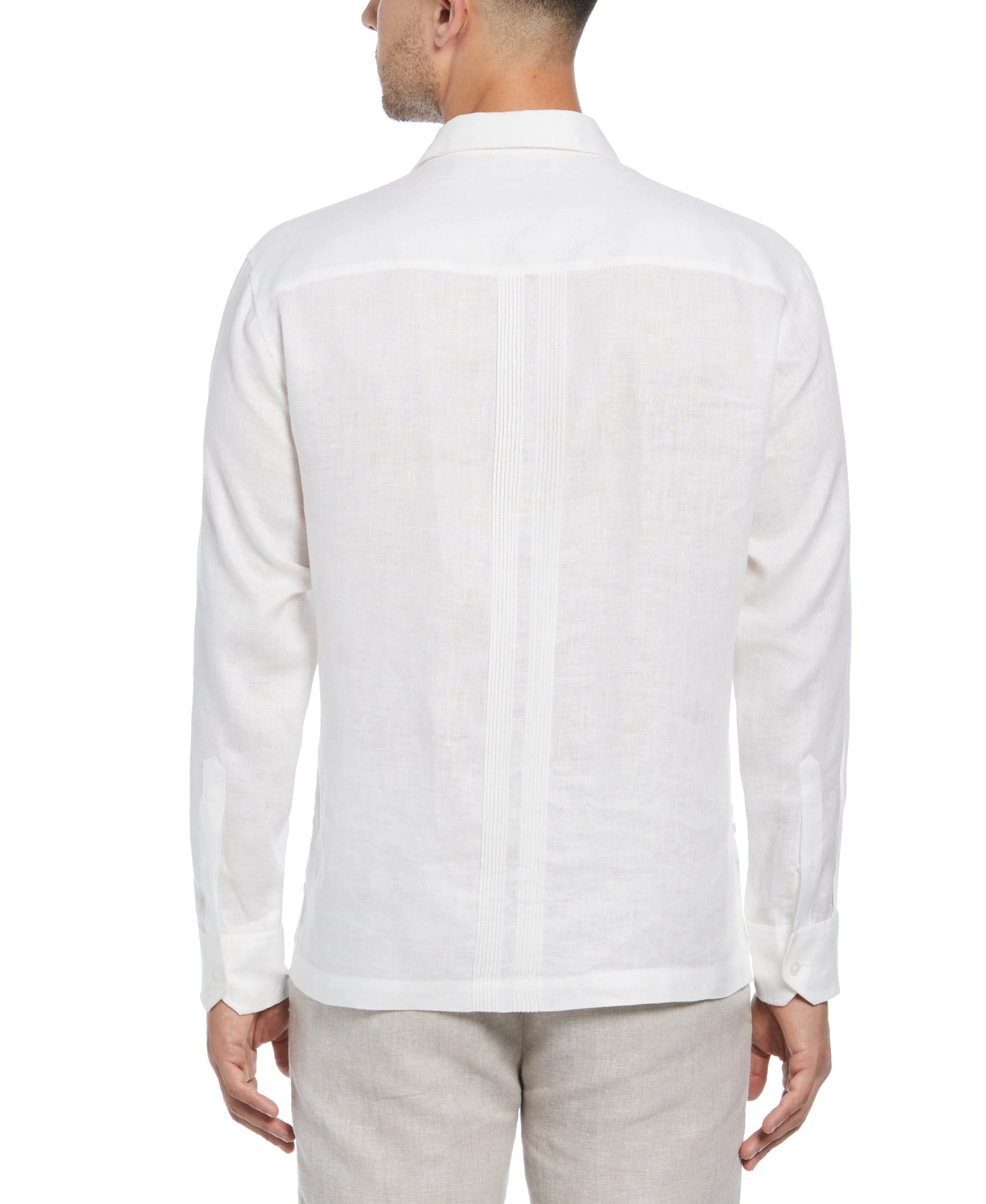 Big & Tall Linen Multi Pintuck Guayabera Shirt